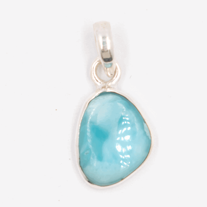 Larimar - tromlovaný kámen - stříbrný přívěsek LR213