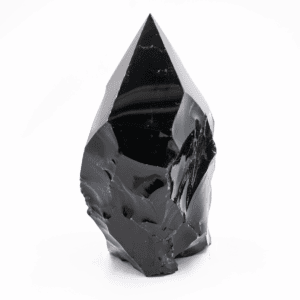 Obsidián černý - hrot - broušený kámen OBC35