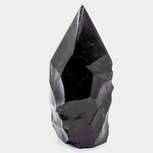 Obsidián černý - hrot - broušený kámen OBC38