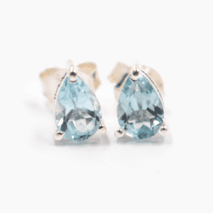 Topaz modrý - stříbrné náušnice GNA47