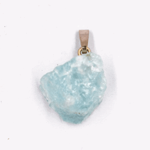 Akvamarín modrý - surový kámen - stříbrný přívěsek AKS157