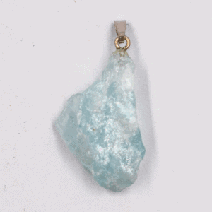 Akvamarín modrý - surový kámen - stříbrný přívěsek AKS160