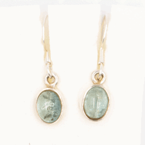 Akvamarín modrý - stříbrné náušnice ANS11