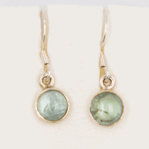 Akvamarín modrý - stříbrné náušnice ANS13