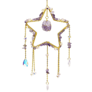 Hvězda - křišťálový závěs s ametystem