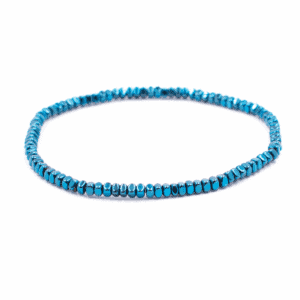 Hematit barvený modrý - náramek kostička