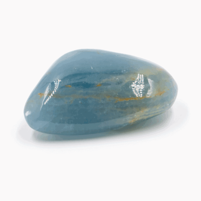 Kalcit akvamarínový (Aquatine Calcite) - tromlovaný kámen KAK11