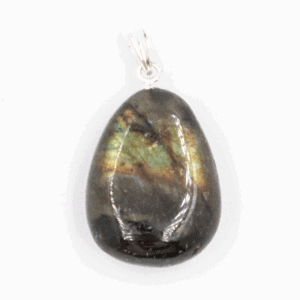 Labradorit - tromlovaný kámen - stříbrný přívěsek LP65