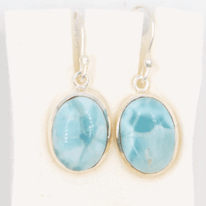 Larimar - stříbrné náušnice LN13