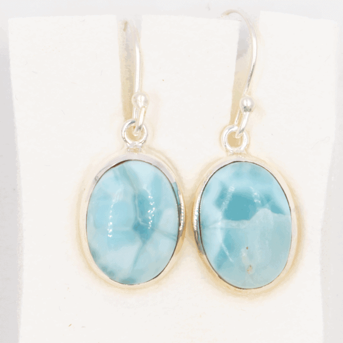 Larimar - stříbrné náušnice LN13