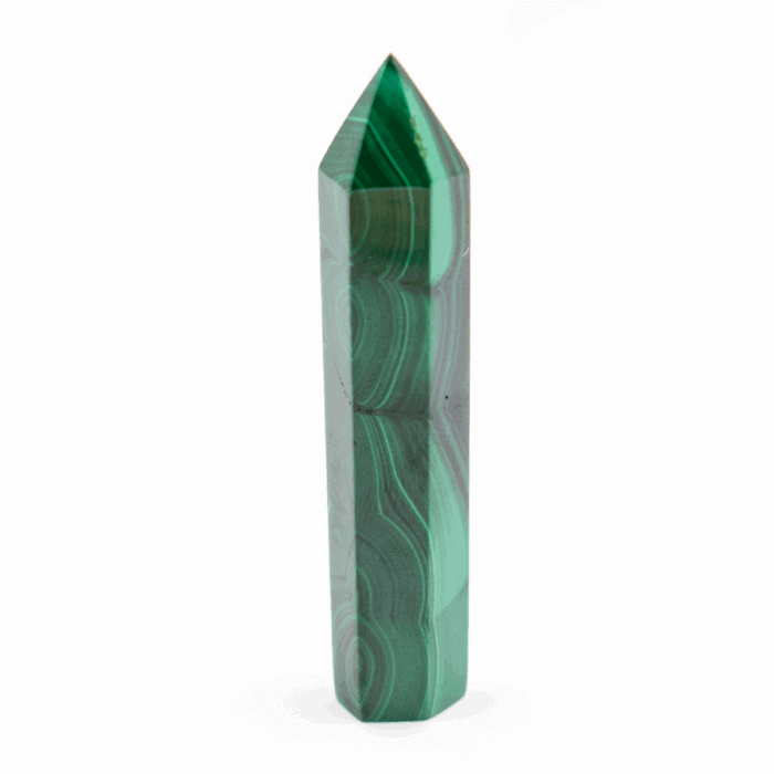 Malachit - obelisk - tromlovaný kámen M261