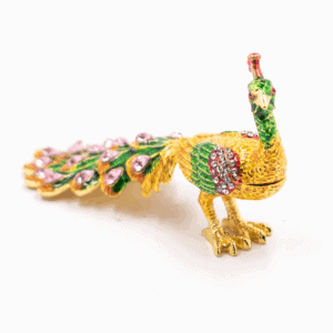 Páv - mosazná soška Feng Shui - zelený