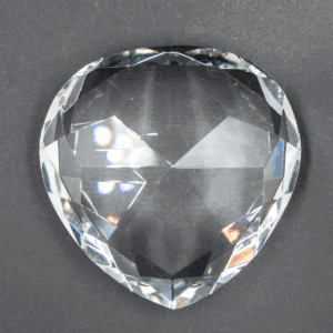 Srdce z křišťálového skla - feng shui - čiré