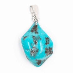 Tyrkys pravý - tromlovaný kámen - stříbrný přívěsek T151