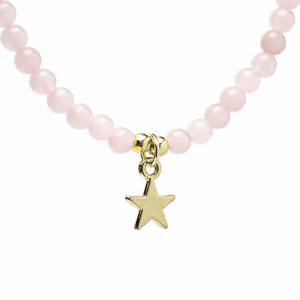 Růženín s přívěskem hvězdy - náhrdelník kulička