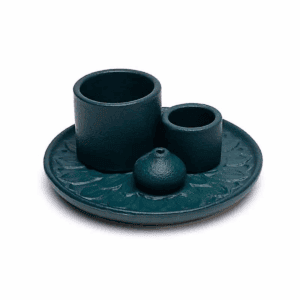 Stojánek na Bílou šalvěj a Palo Santo - keramický - petrolejový