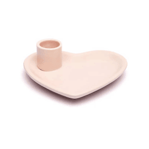 Stojánek na Bílou šalvěj a Palo Santo - keramický - srdce