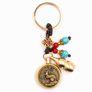 Krysa - Čínská mince štěstí - přívěsek na klíče