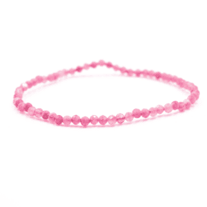 Turmalín růžový (rubelit) - náramek fazetovaný kulička 3 mm
