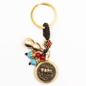 Prase - Čínská mince štěstí - přívěsek na klíče