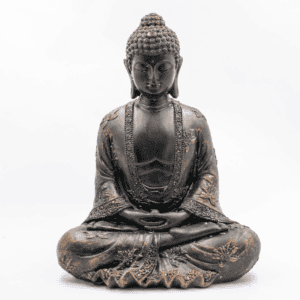 Meditující Buddha - soška Feng Shui - tmavošedý - VADA VAD690