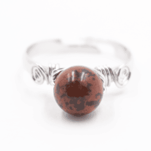 Obsidián mahagonový - prsten PRK74