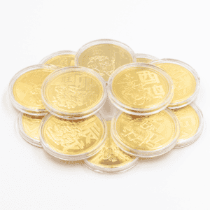 Čínský lunární kalendář - sada 12 mincí - zlatá barva