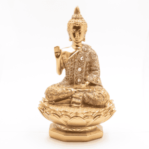 Buddha - soška Feng shui - zlatá barva B9