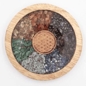 Čakrové minerály - Květ života - Podtácek - VADA VAD721