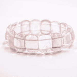 Křišťál a růženín - náramek ovály