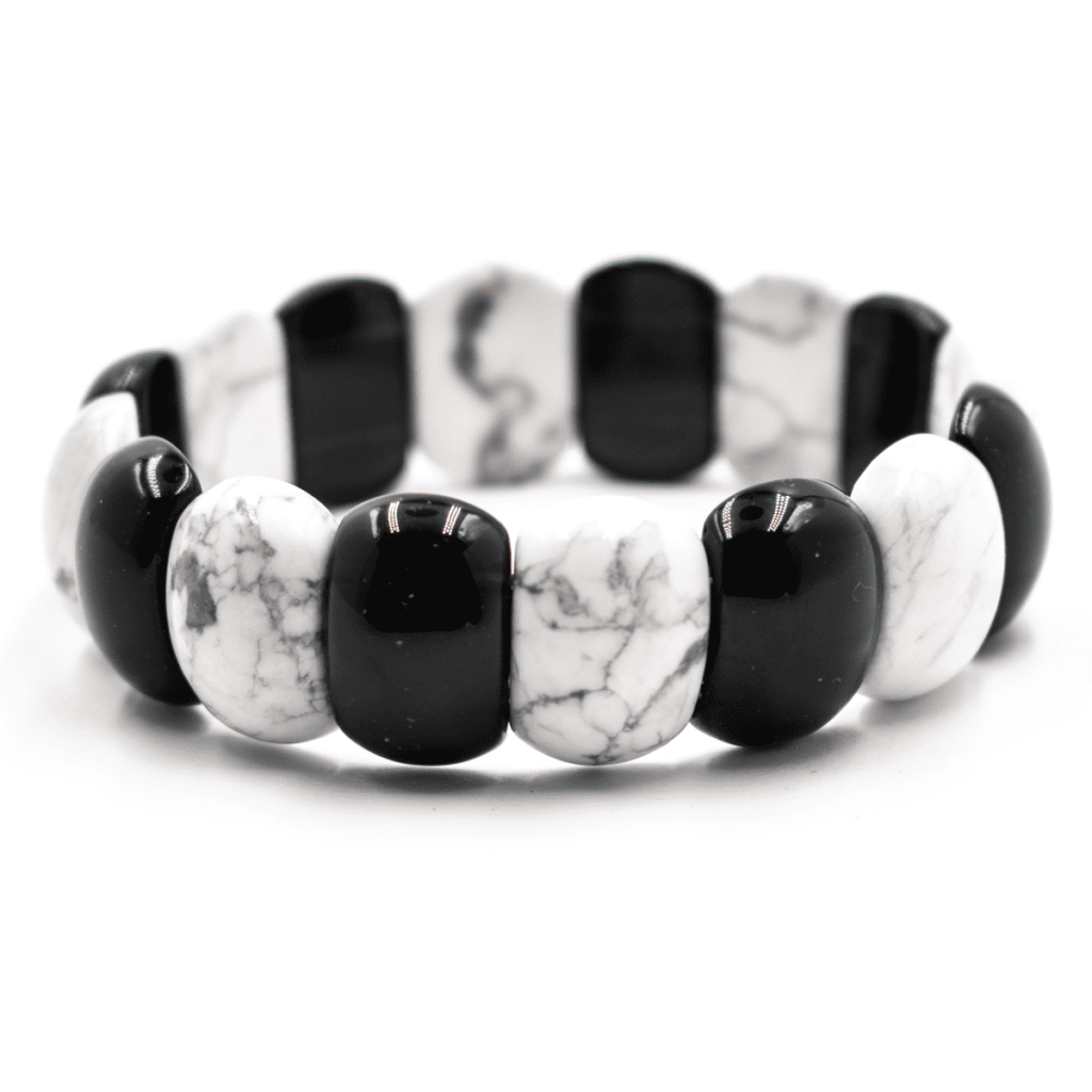 Magnezit a onyx - náramek ovály