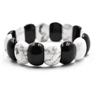 Magnezit a onyx - náramek ovály