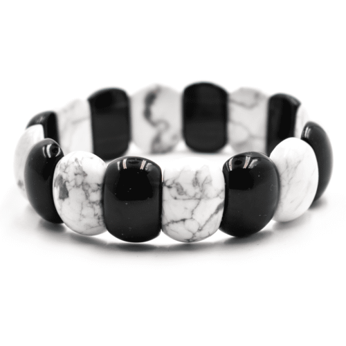 Magnezit a onyx - náramek ovály