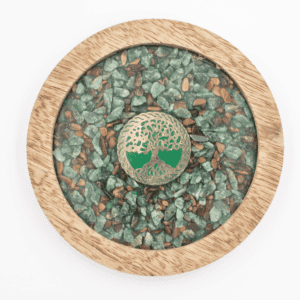 Avanturín zelený a tygří oko - Strom života - Podtácek - VADA VAD717