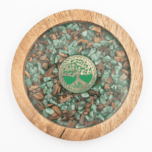 Avanturín zelený a tygří oko - Strom života - Podtácek - VADA VAD720