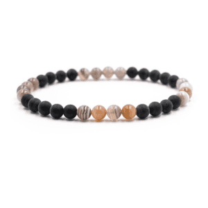 Achát Botswana a onyx - náramek pánský kulička