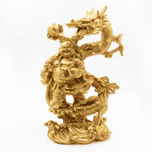 Buddha bohatství a drak - soška Feng shui - VADA VAD726