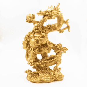 Buddha bohatství a drak - soška Feng shui