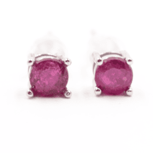 Rubín - stříbrné náušnice GNA52