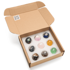 Fluorescenční minerály - sbírka 9 tromlovaných kamenů