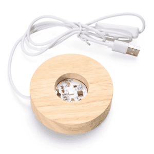 Dřevěný LED stojánek na minerální kameny L2