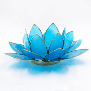 Lotosový květ - světle modrý - velký - Svícen - VADA VAD731