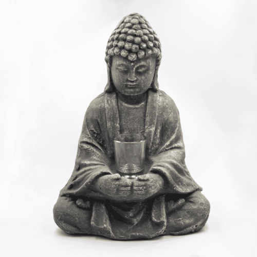 Buddha - svícen Feng Shui - šedý - VADA VAD728