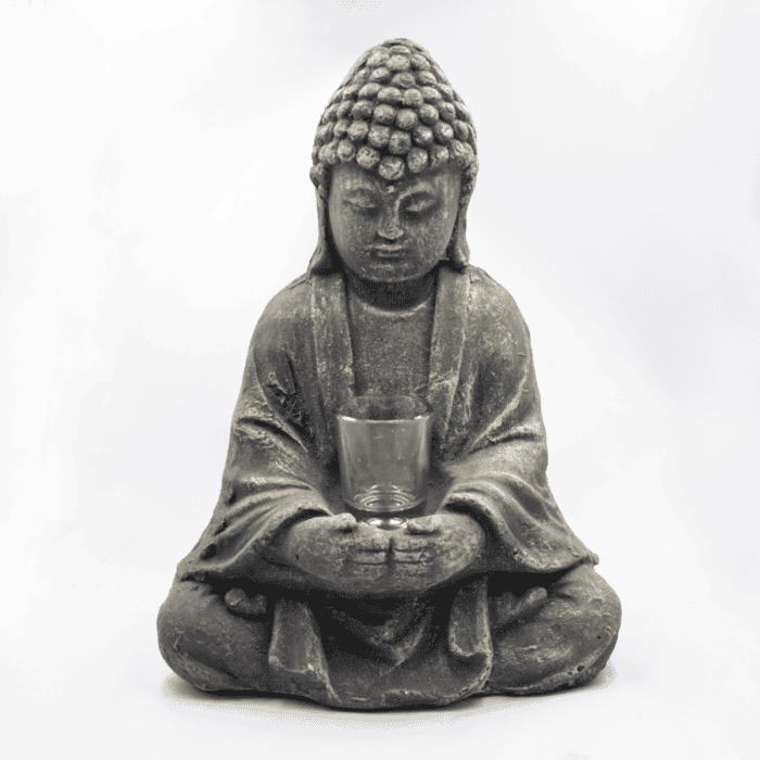 Buddha - svícen Feng Shui - šedý - VADA VAD728