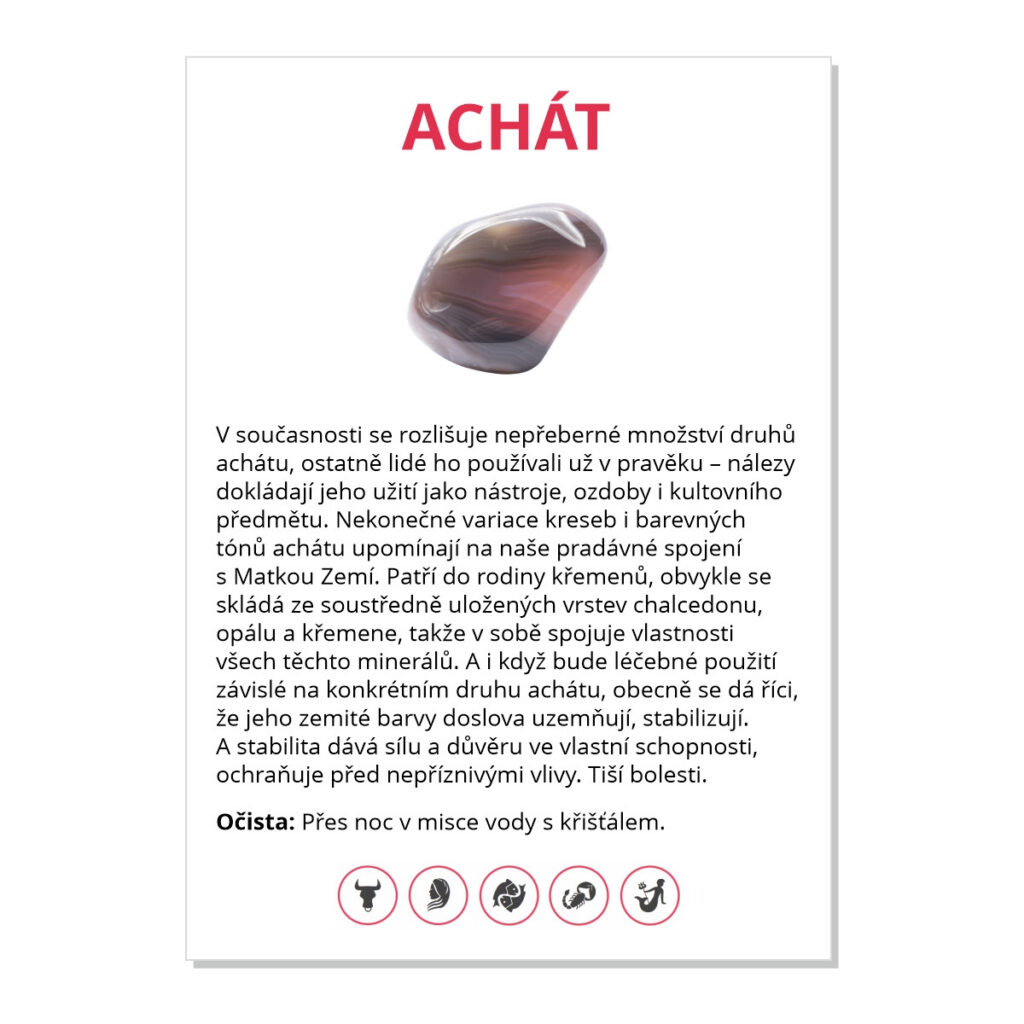 Achát - kartička