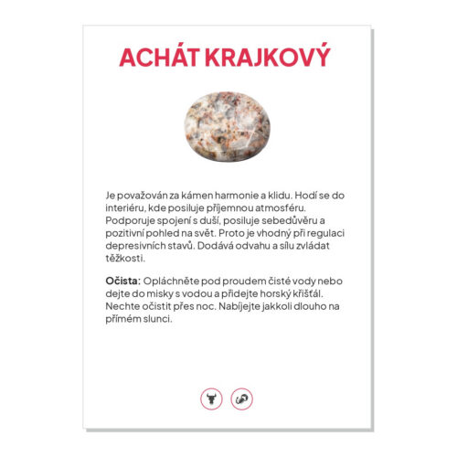 Achát krajkový - kartička