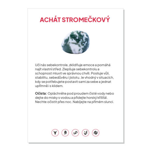 Achát stromečkový - kartička