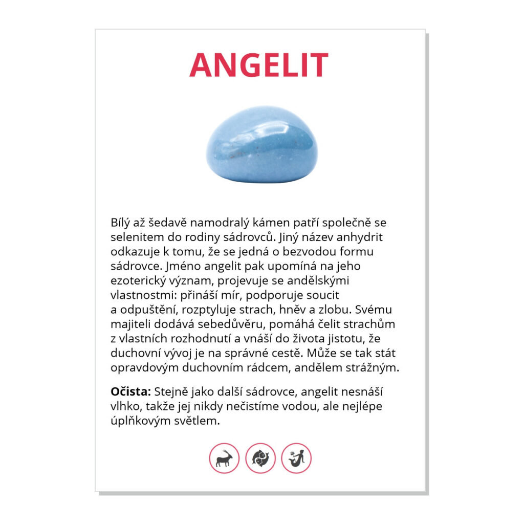 Angelit - kartička