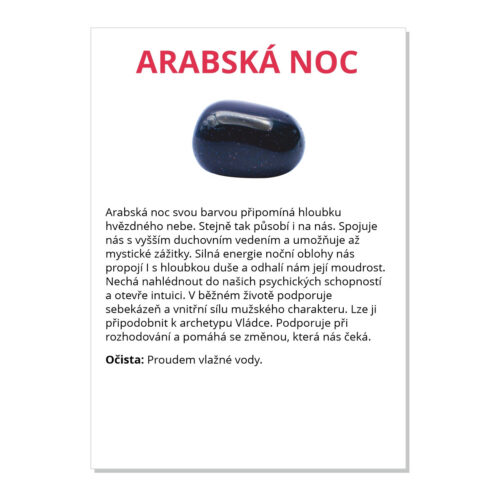 Arabská noc (syntetický modrý avanturín) - kartička