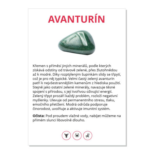 Avanturín - kartička